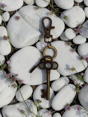 Handcrafted Antique Key Bag Charm Keychain